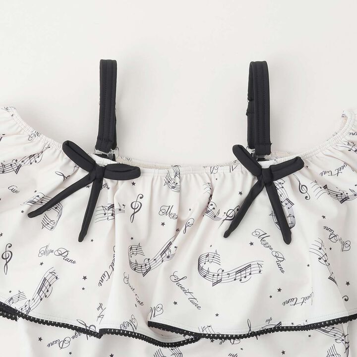 [SWIM] [UV Protection] Musical Note Frill Swimwear (2WAY),Ivory, medium image number 3