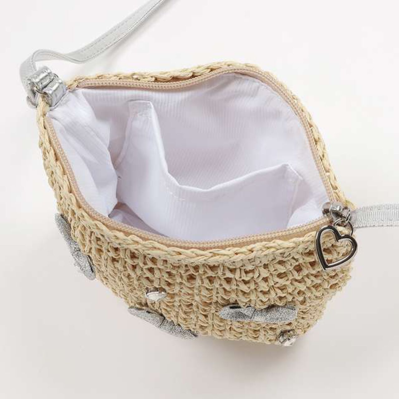 Woven-Style Pouch Bag,Light beige, large image number 6
