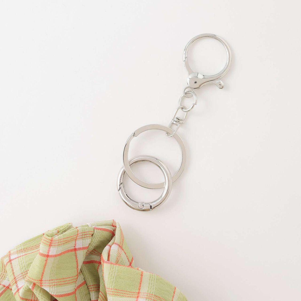 Checkered Pattern Scrunchie Charm,Green, large image number 4
