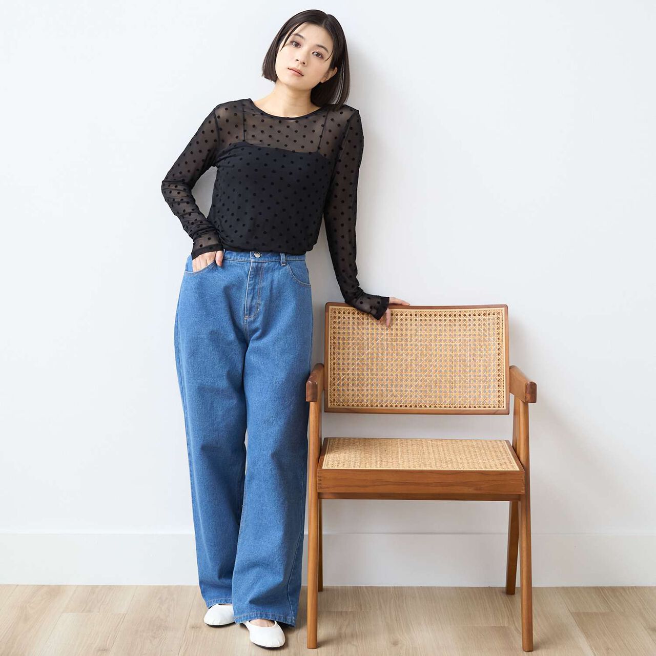 Barrel Leg Denim Pants,Navy, large image number 5