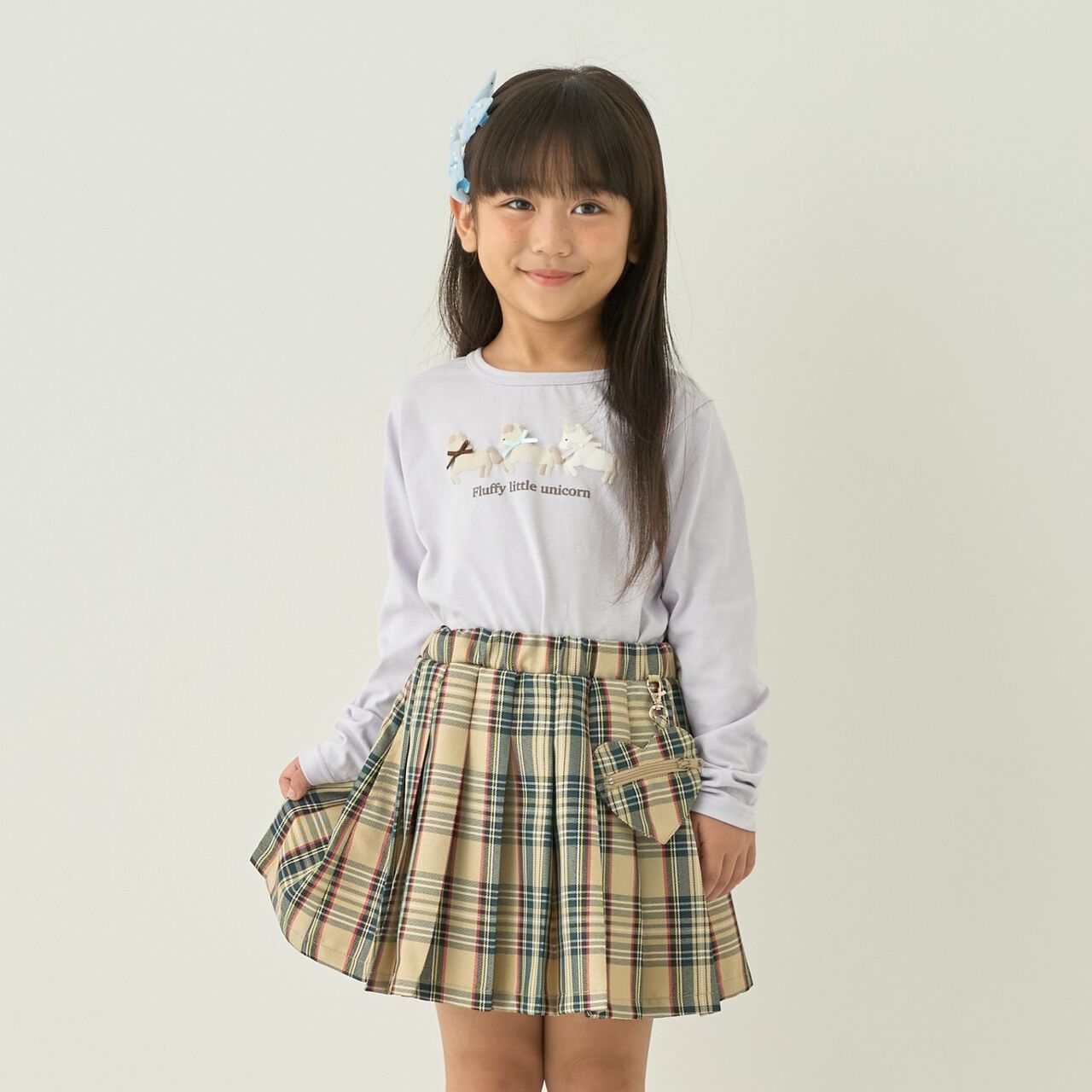 [Muteki T] Cotton 100% Stain-Resistant UV Quick-Dry Puffed Print Ribbon T-Shirt for Girls Kids,Blue gray, large image number 6