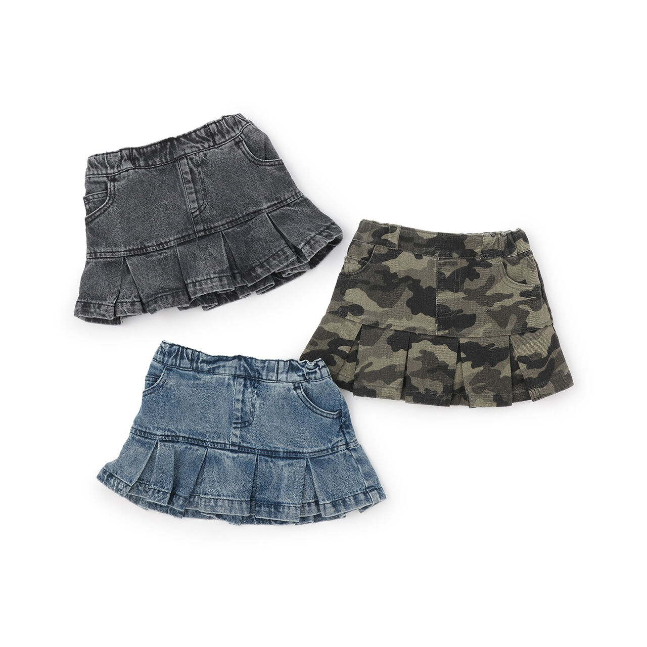 Box Pleat Skirt / Denim,Blue, large image number 22