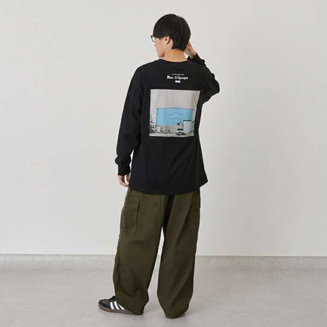 Back Photo Print Long-Sleeve T-Shirt,Black, large image number 11