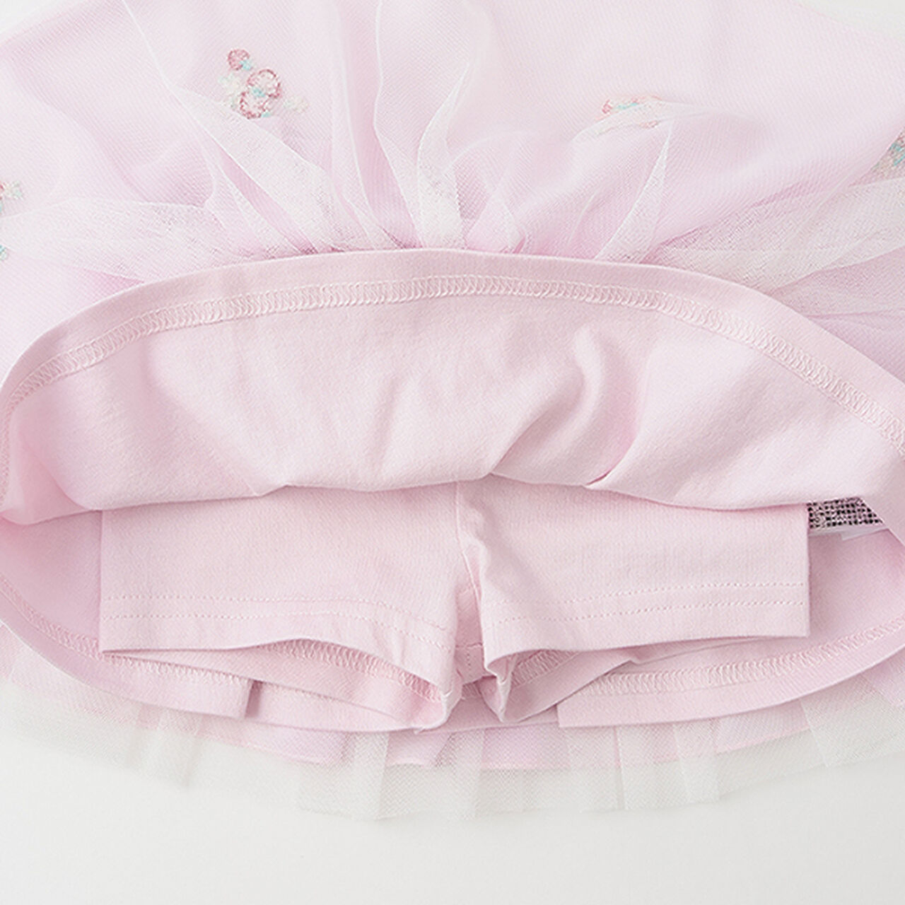 Strawberry Embroidery Frill Skirt with Shorts,Light pink, large image number 4