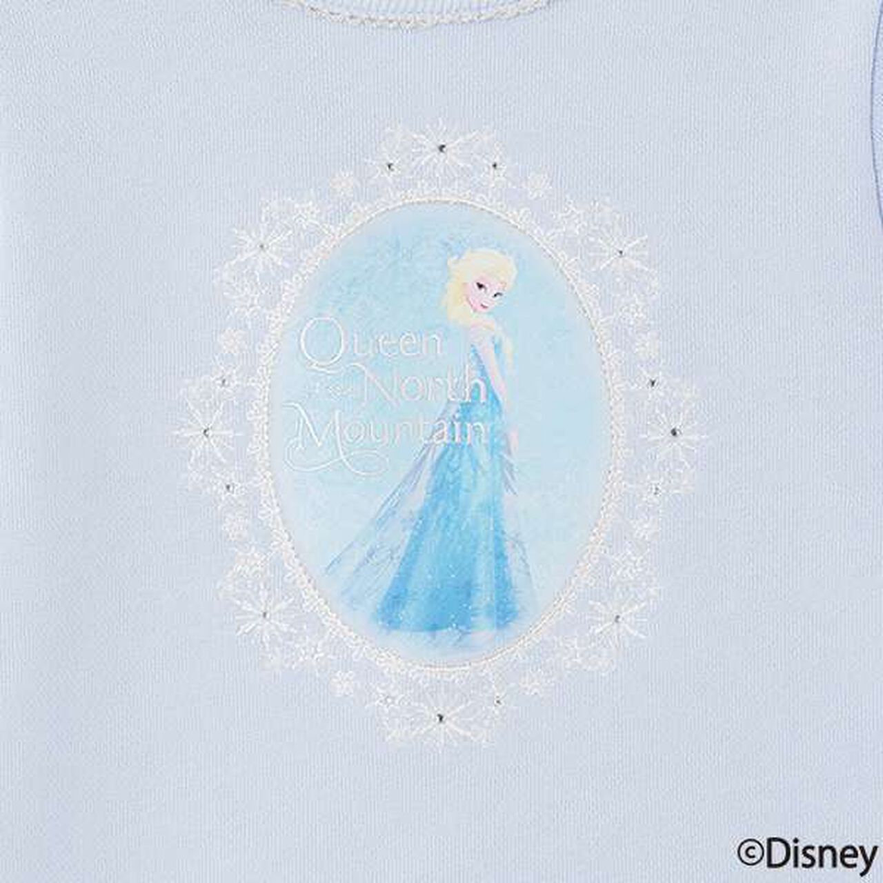 [Frozen] Tulle Sleeve Scallop Trim Sweatshirt,Light blue, large image number 13