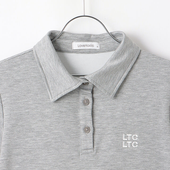 Polo Skirt Outfit Set,Top gray, medium image number 3