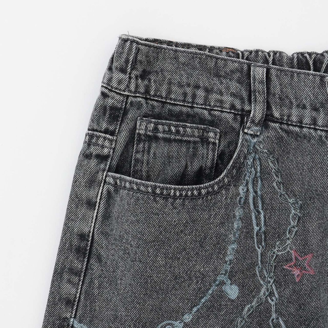 [LTXC] Charm Design Denim Wide Pants,Gray, large image number 15
