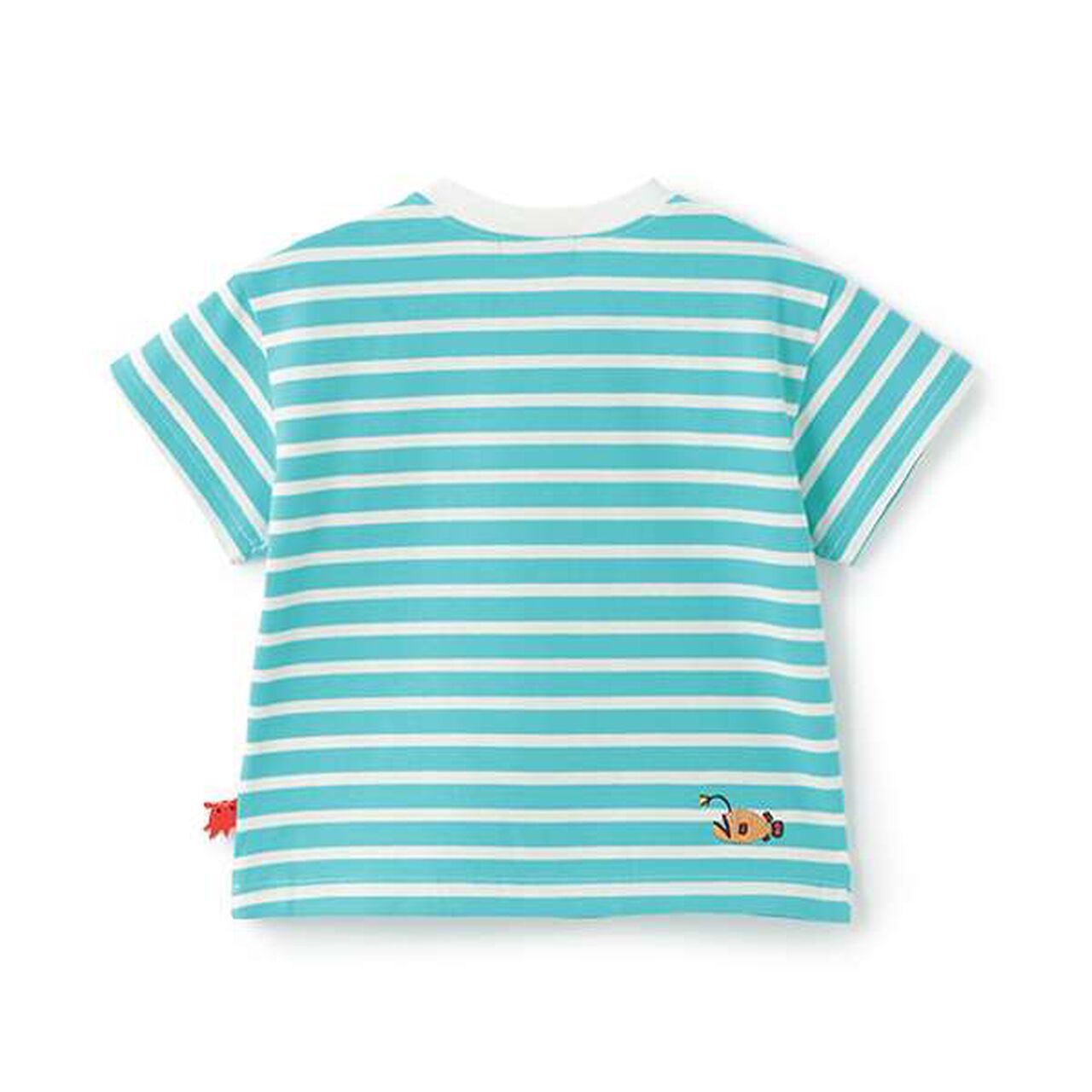 Deep Sea Embroidery Stripe Short Sleeve T-Shirt,Royal blue, large image number 1