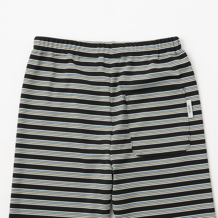 [365D] Rib Stripe Pattern 6-Length Leggings,Black, medium image number 4