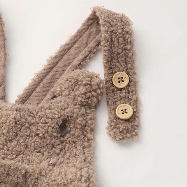 Fluffy Bear Overall Set,Ivory, medium image number 9