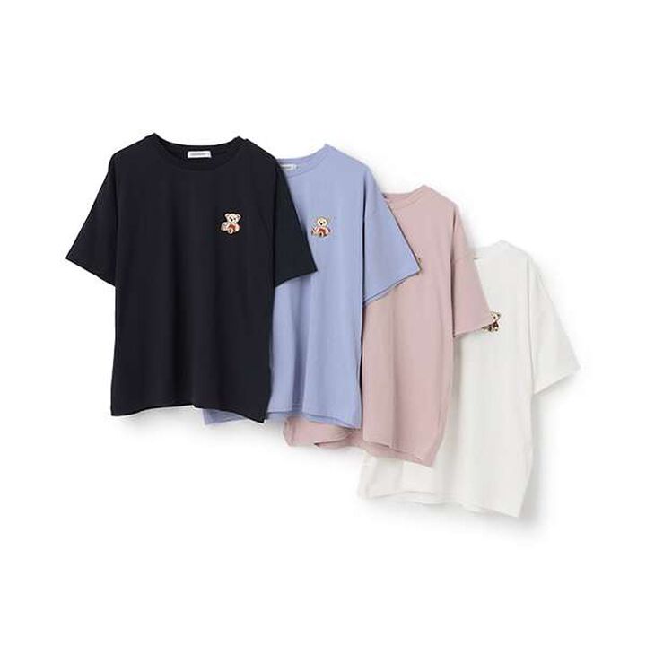 Bear Embroidery T-Shirt,Off white, medium image number 5