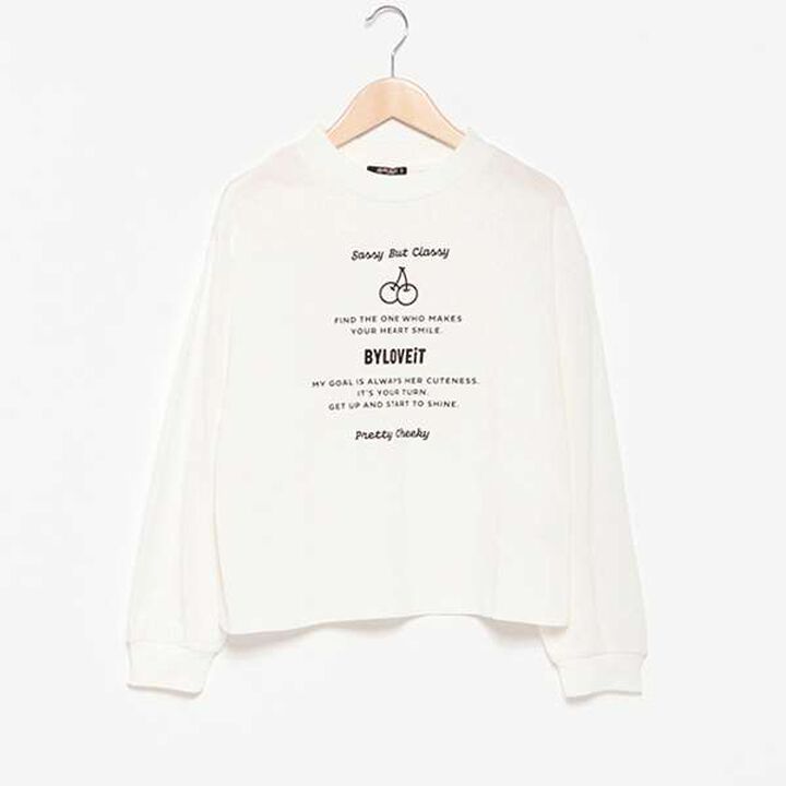 Cherry Print Long Sleeve T-Shirt,Off white, medium image number 0