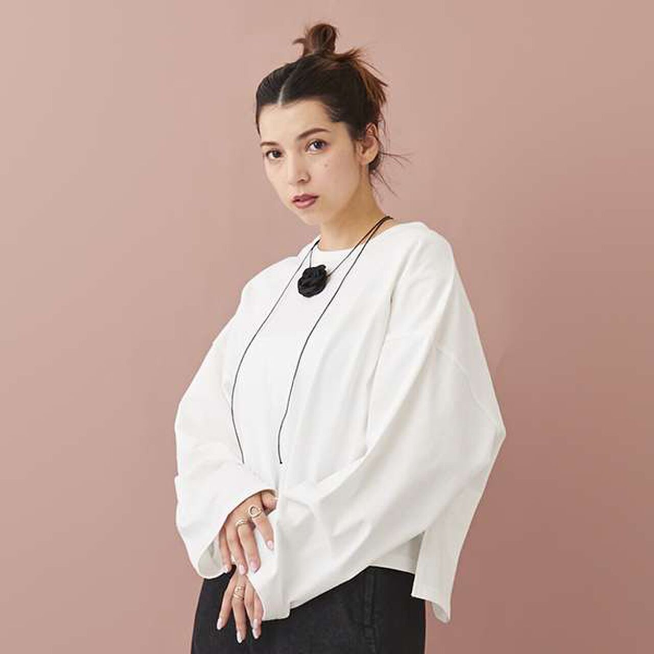 [LADIES] Choker Crop Top in Black,Charcoal gray, large image number 4