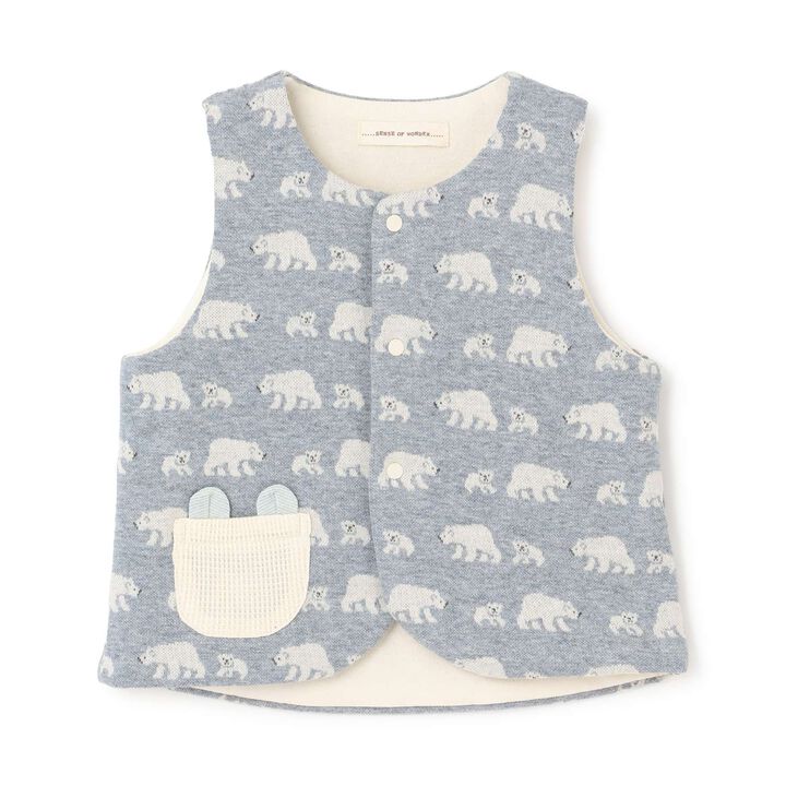 Organic Jacquard Vest,Navy, medium image number 7