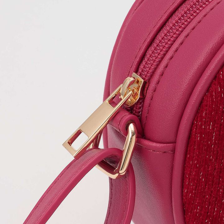 Knit Cord Apple Shoulder Bag,Pink, medium image number 4
