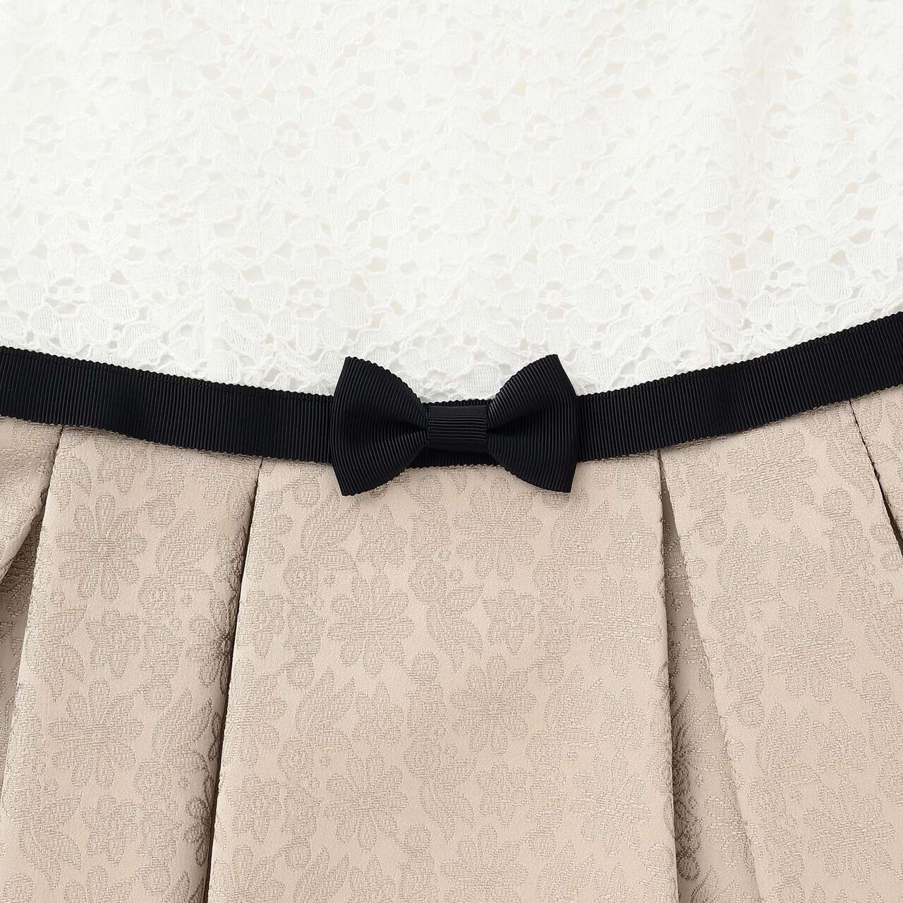 [Formal] Jacquard Ribbon OP + Collared JK Set,Beige, large image number 15