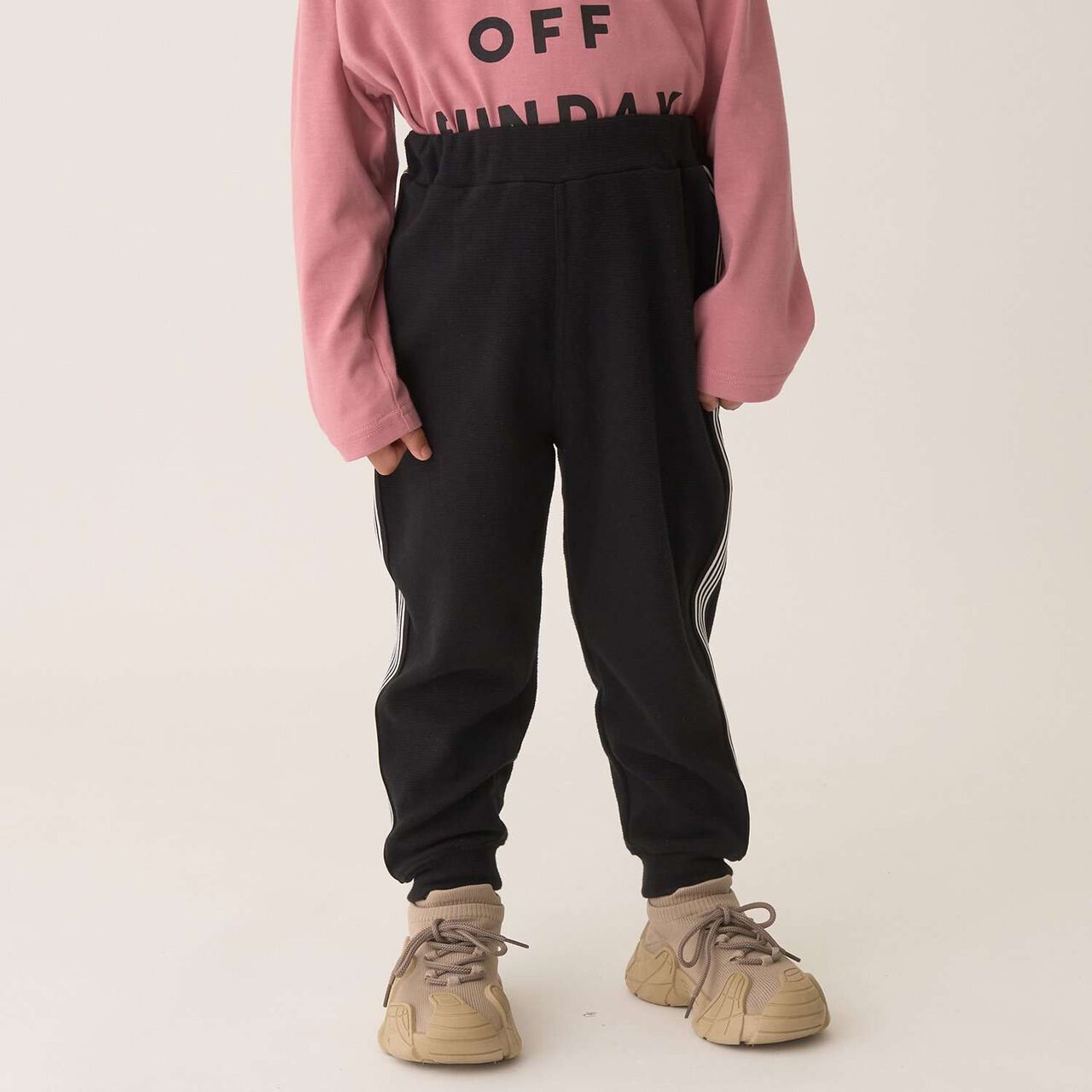 Tomo Pants with Side Line Tapered Design,Greige, large image number 33