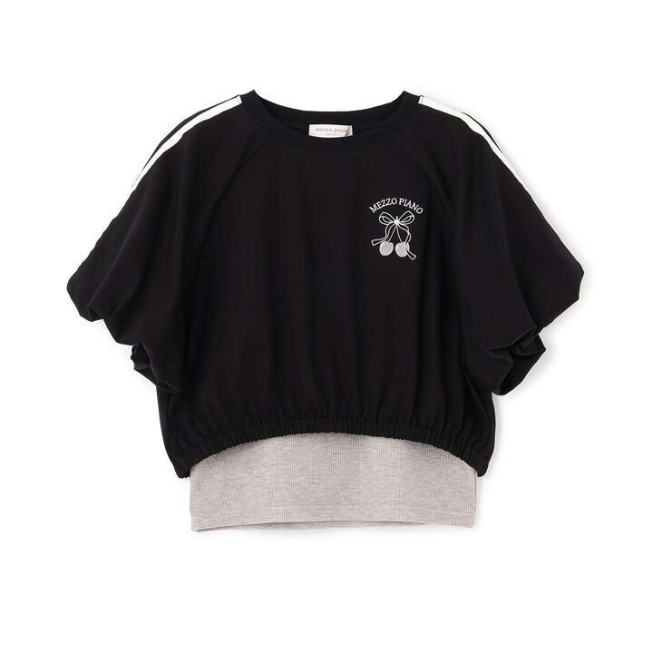 [Restock] Side Line Balloon Sleeve T-Shirt & Tank Top Set,Black, medium image number 0