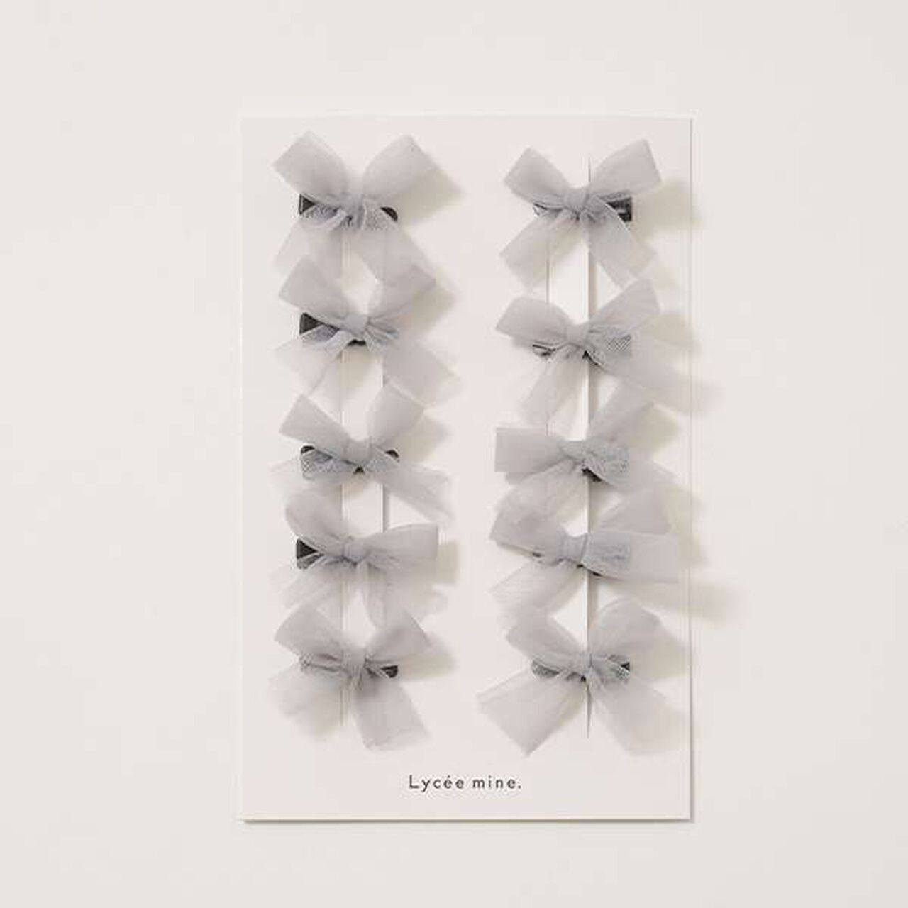 Tulle Ribbon Mini Hair Clips 10-Piece Set,Gray, large image number 11