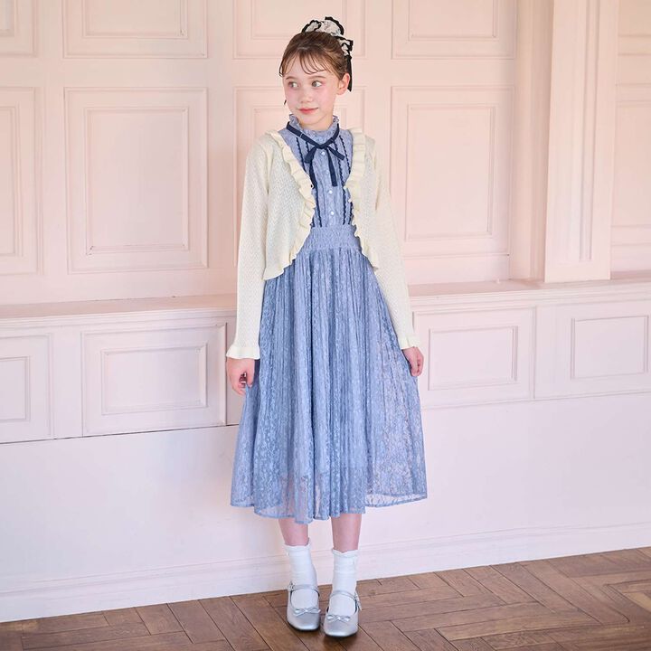 [Restock] Assorted Fabric Pleated One-Piece Dress♪,Light blue, medium image number 16