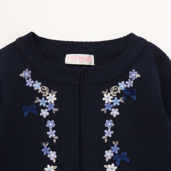 Flower Embroidery Knit Bolero,Off white, medium image number 2