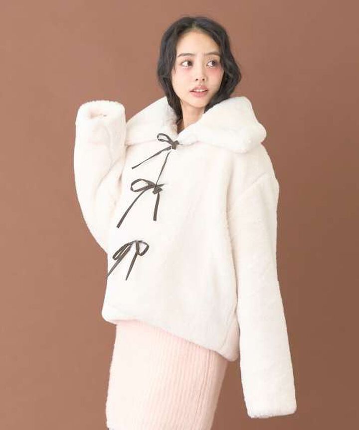 Short Fur Coat [Korean Fashion],Beige, medium image number 2