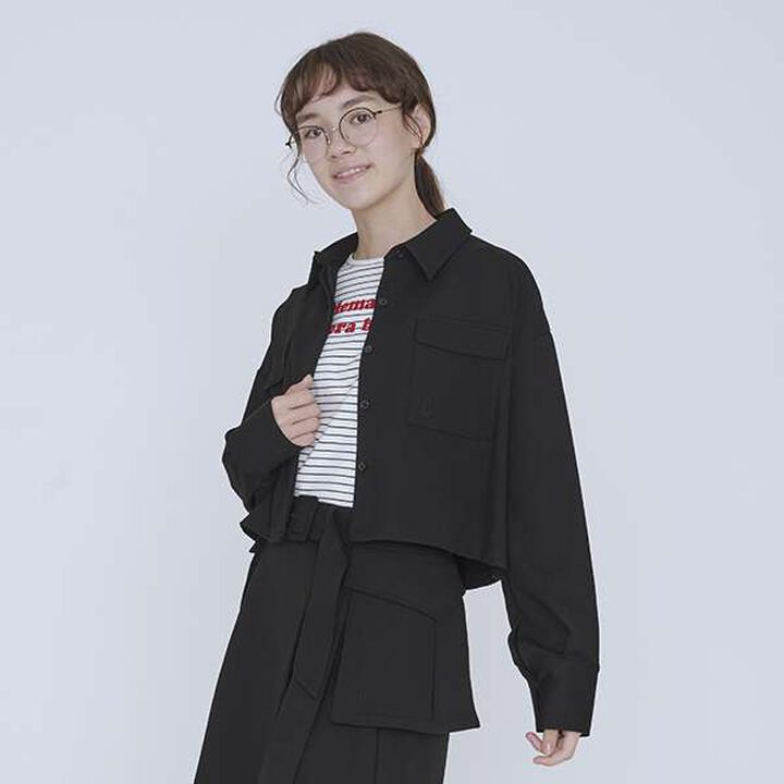 [AMI] 短版口袋襯衫,黑色, medium image number 11