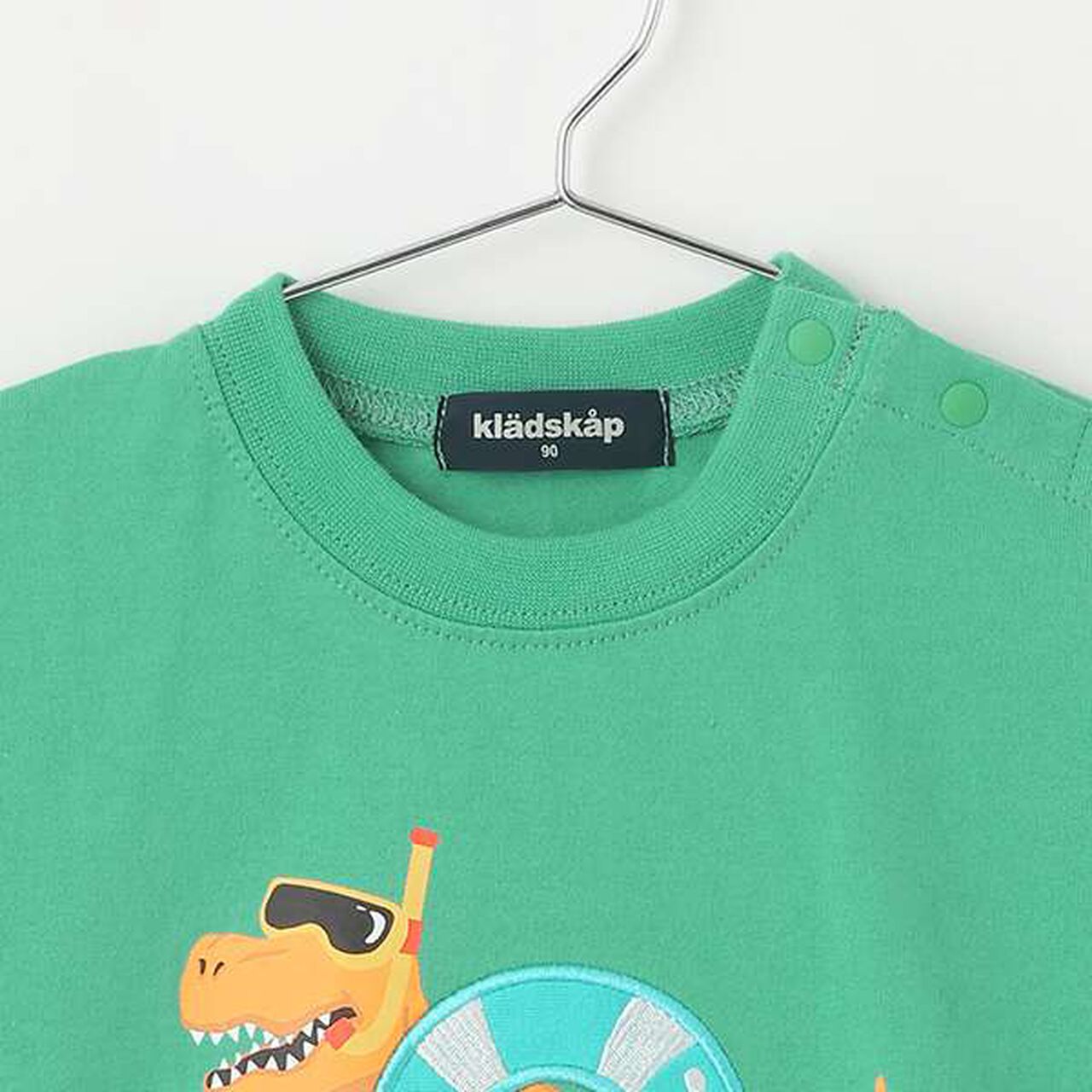 Swim Dinosaur Short Sleeve T-Shirt,White, large image number 5