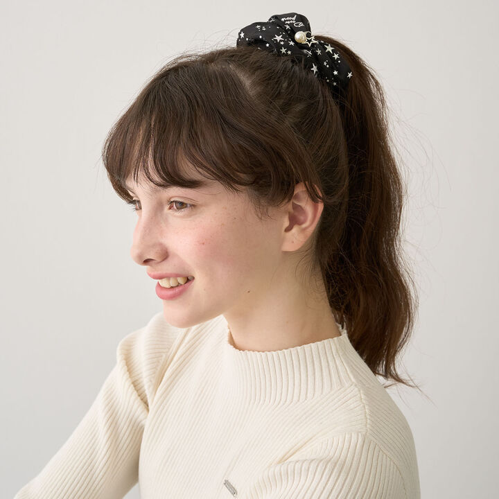Star All-Over Print Scrunchie,Black, medium image number 2