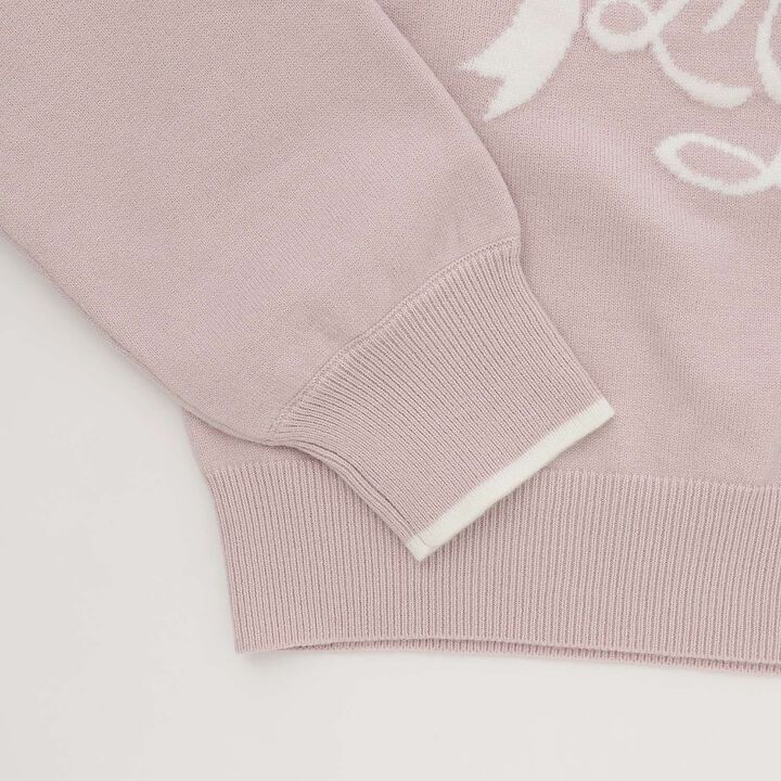 Knit Pullover with Pearl-Accent Ribbon,Light pink, medium image number 7
