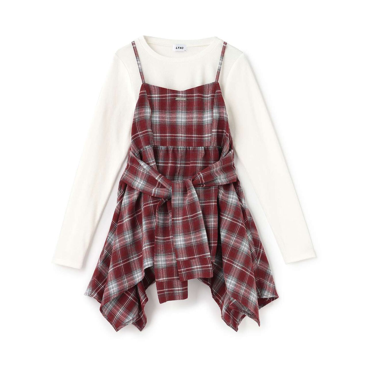 [LTXC] Quick-Dry Absorbent Checkered Camisole Tunic with Inner Lining,Ivory, large image number 10