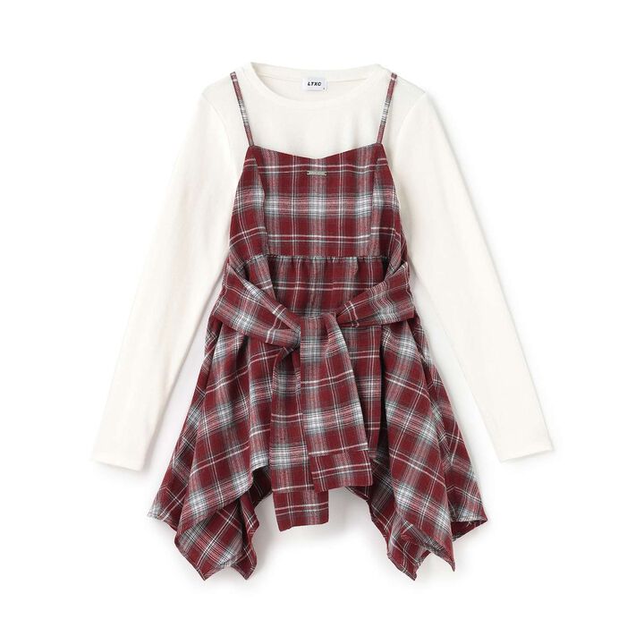 [LTXC] Quick-Dry Absorbent Checkered Camisole Tunic with Inner Lining,Ivory, medium image number 10