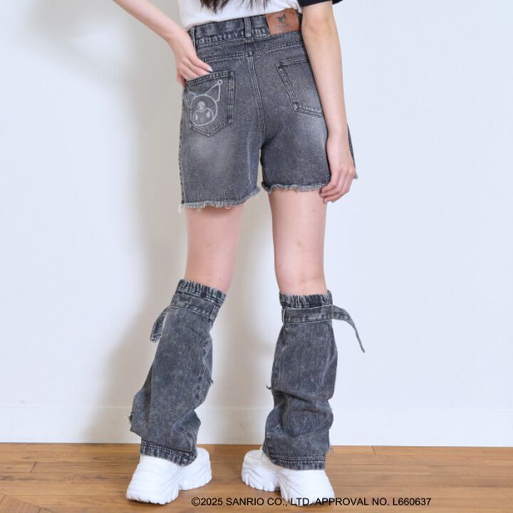 [My Melody & Kuromi] Distressed Shorts,Gray, medium image number 14
