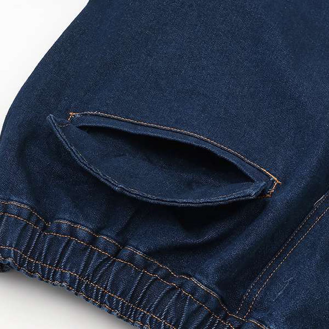 Cool Sensation Denim Half Cargo Pants,Deep blue, large image number 8