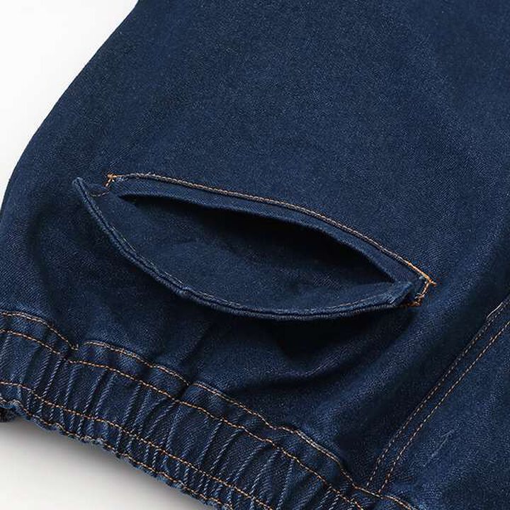 Cool Sensation Denim Half Cargo Pants,Deep blue, medium image number 8