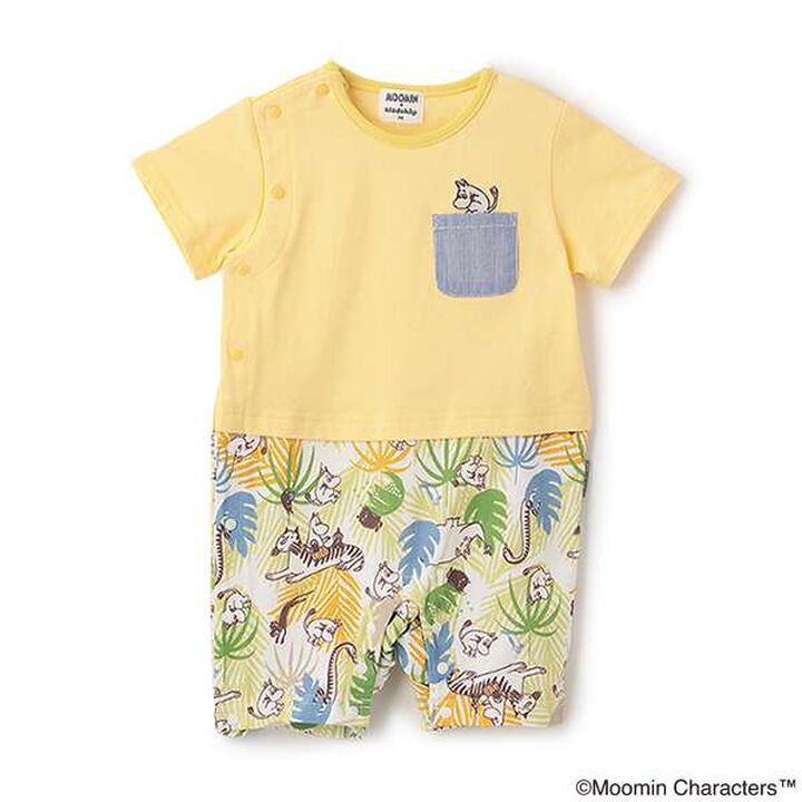 MOOMIN/Jungle Pattern Short-Sleeve Coverall,Cream, medium image number 0