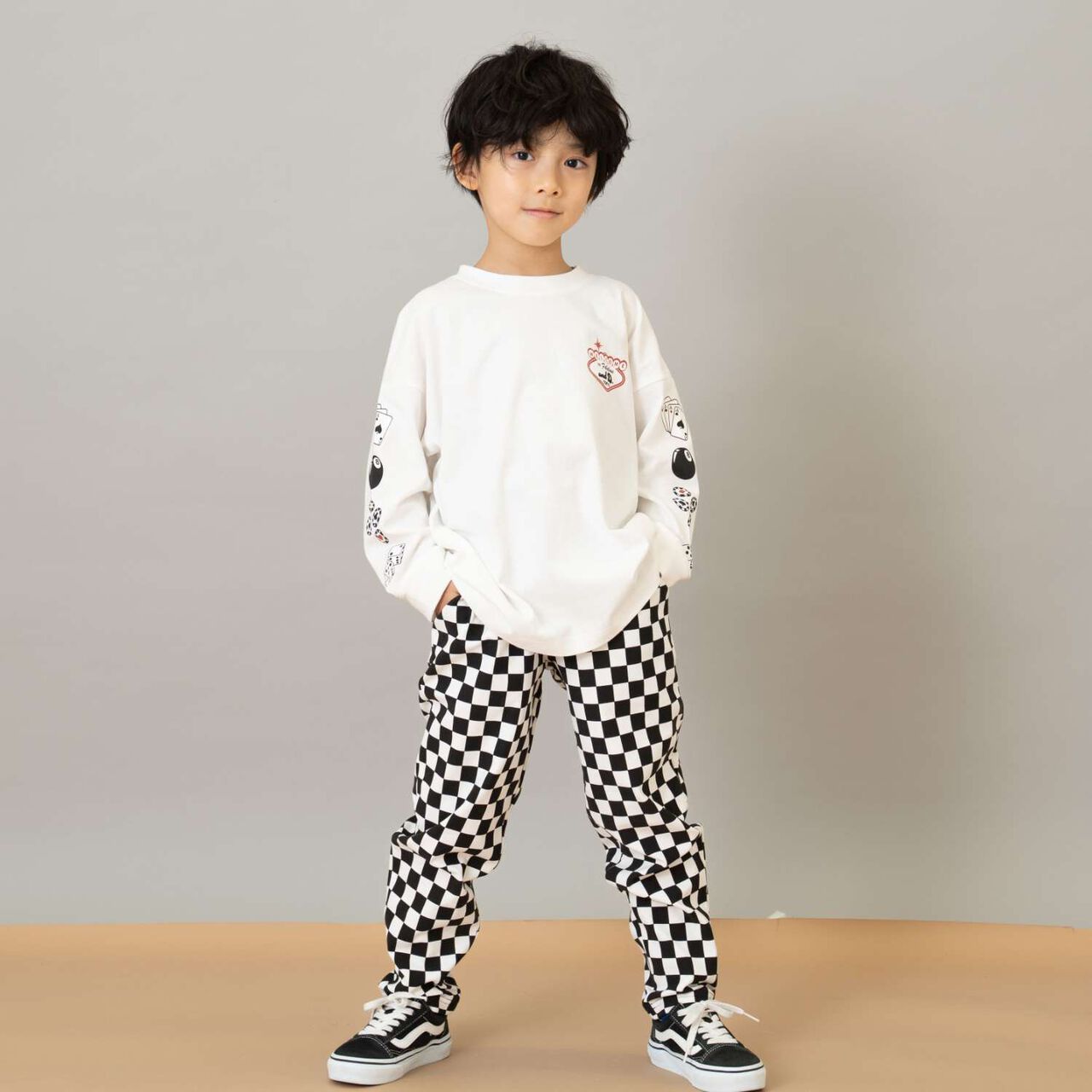 Cut Twill Tapered Pattern Pants,Beige, large image number 6