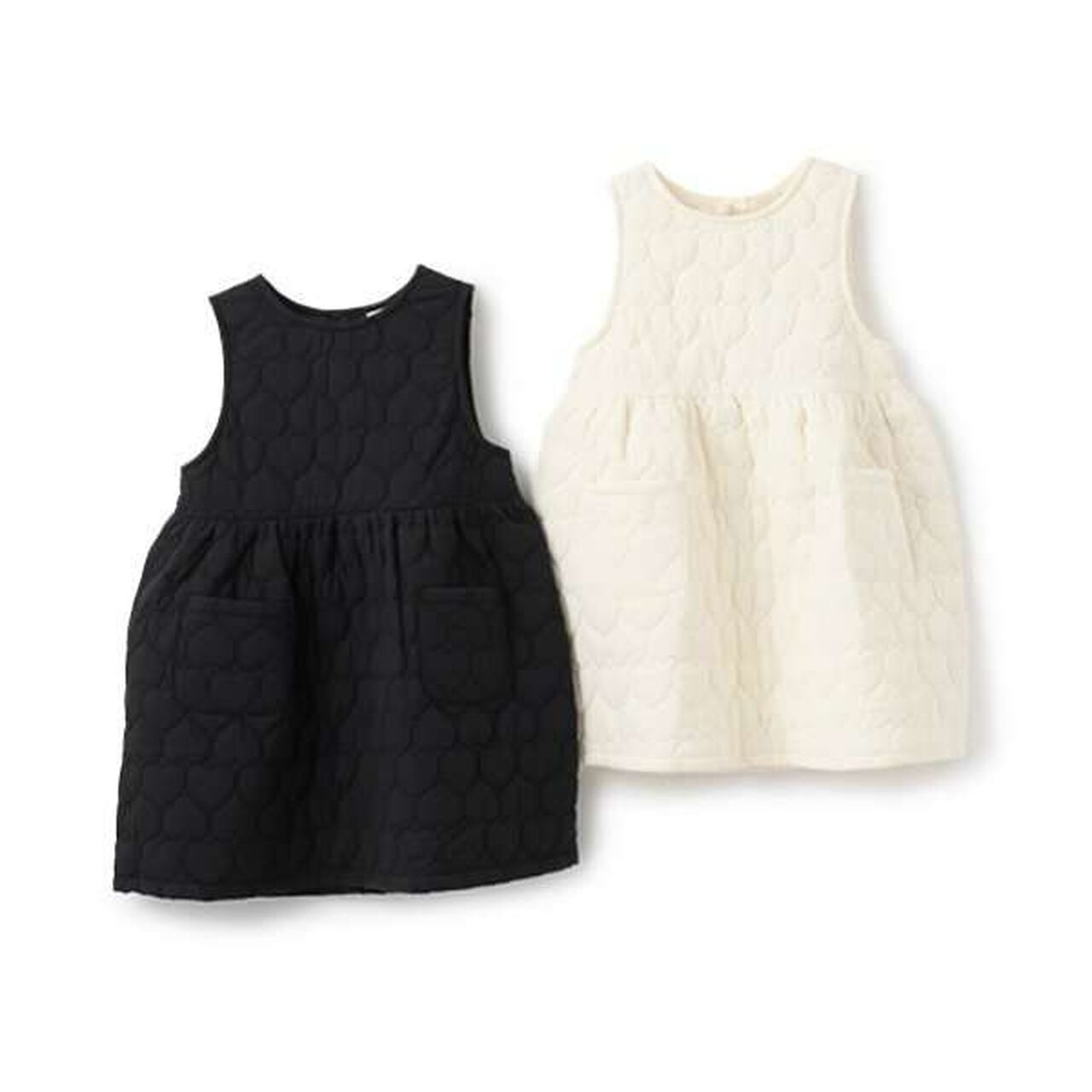 Heart Quilted Jumper Skirt,Charcoal gray, large image number 10