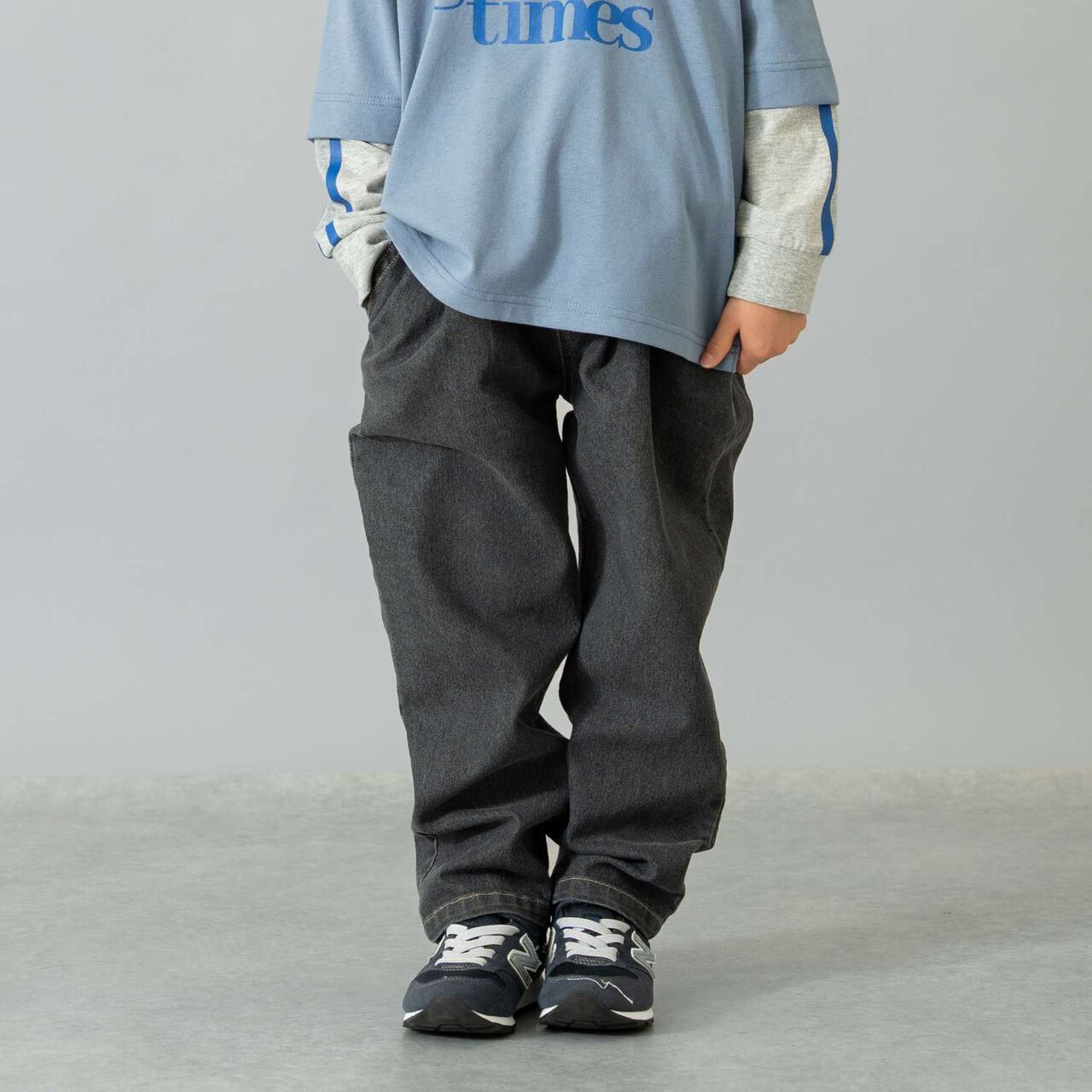 Denim Tapered Pants,Navy, large image number 4