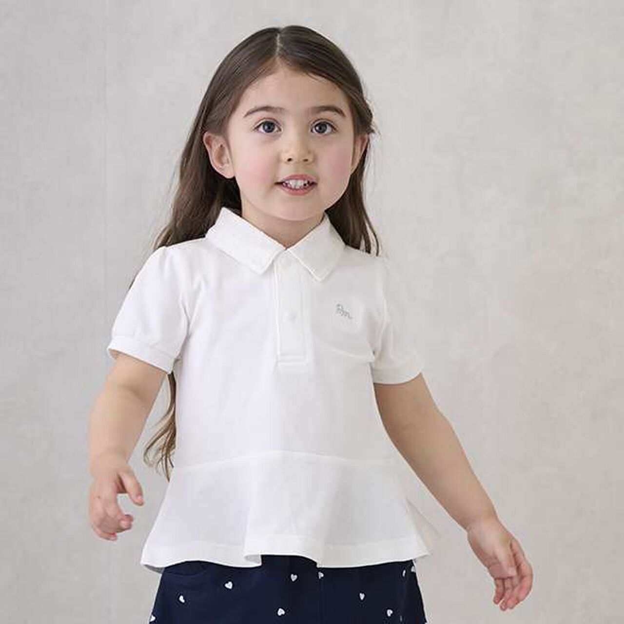 [Link] Peplum Polo Shirt,Light pink, large image number 1