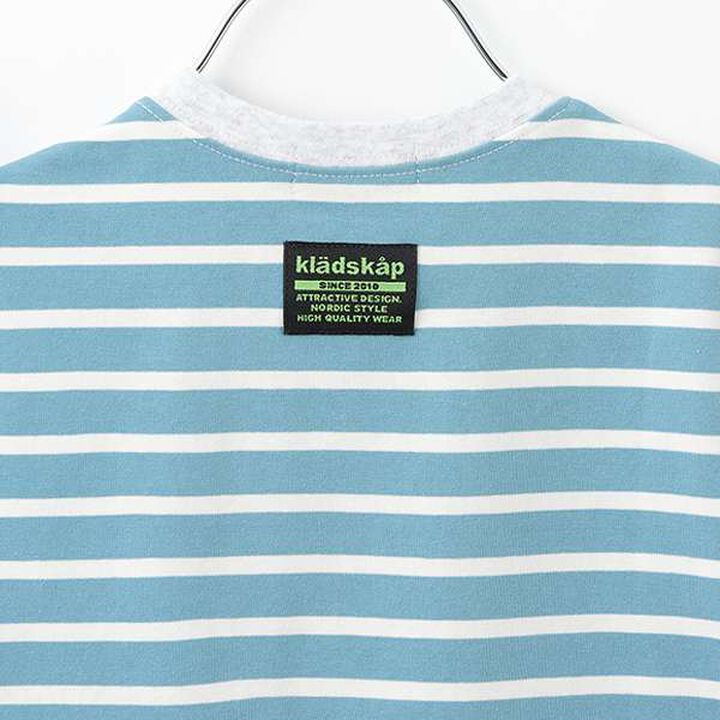 Robot Pocket Stripe Pattern Short Sleeve T-Shirt,Smoke white, medium image number 8