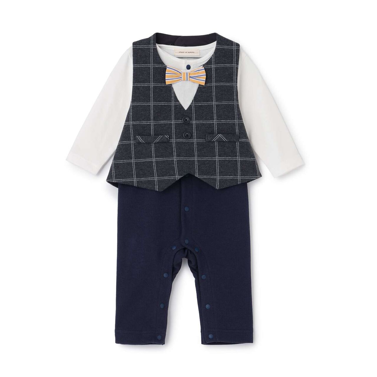 Coverall with Vest-Style Apron,Charcoal gray, large image number 0