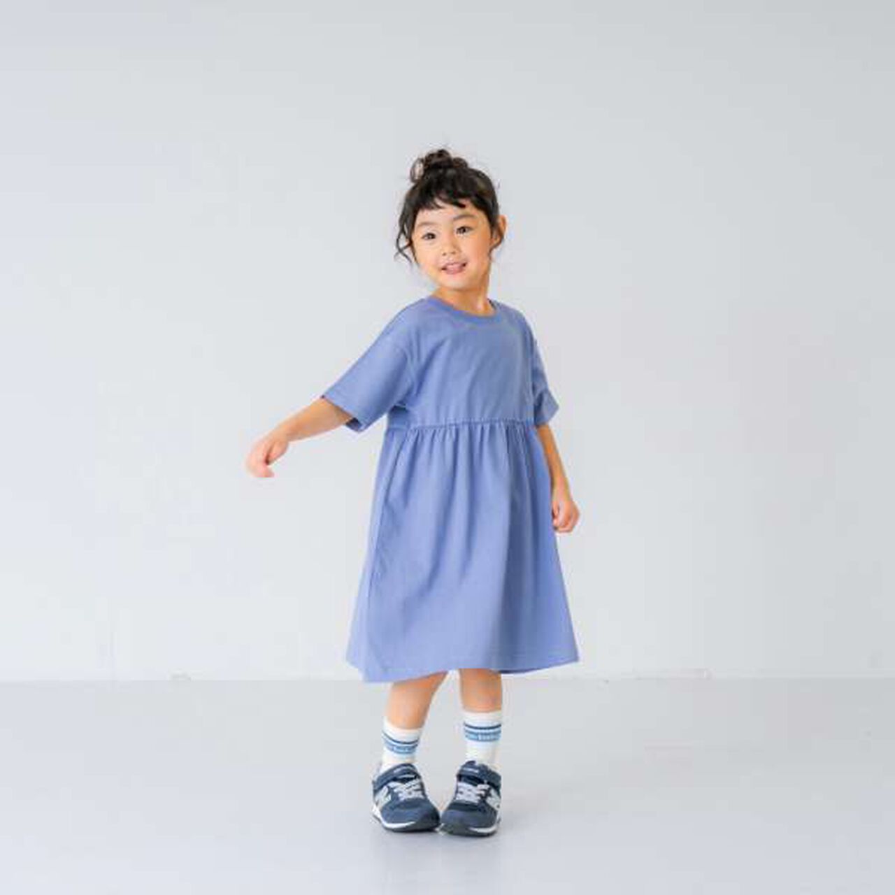 Gathered T-Shirt Dress,Lavender, large image number 0