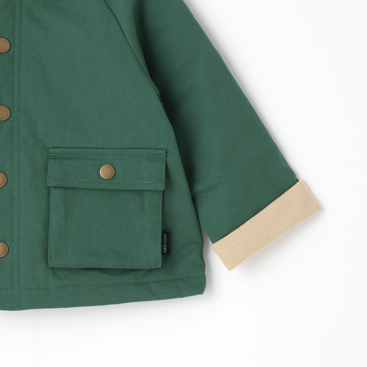 Padded Twill Duster Coat,Green, large image number 10