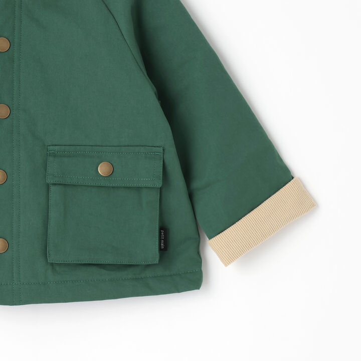 Padded Twill Duster Coat,Green, medium image number 10