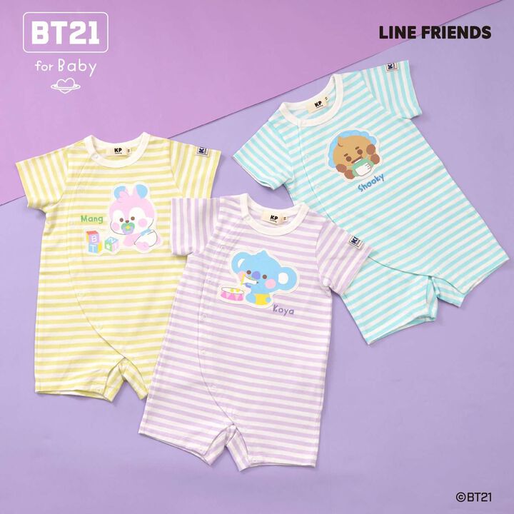 [BT21] Appliqu&eacute; Stripe Pattern Short Overall,Mint, medium image number 30