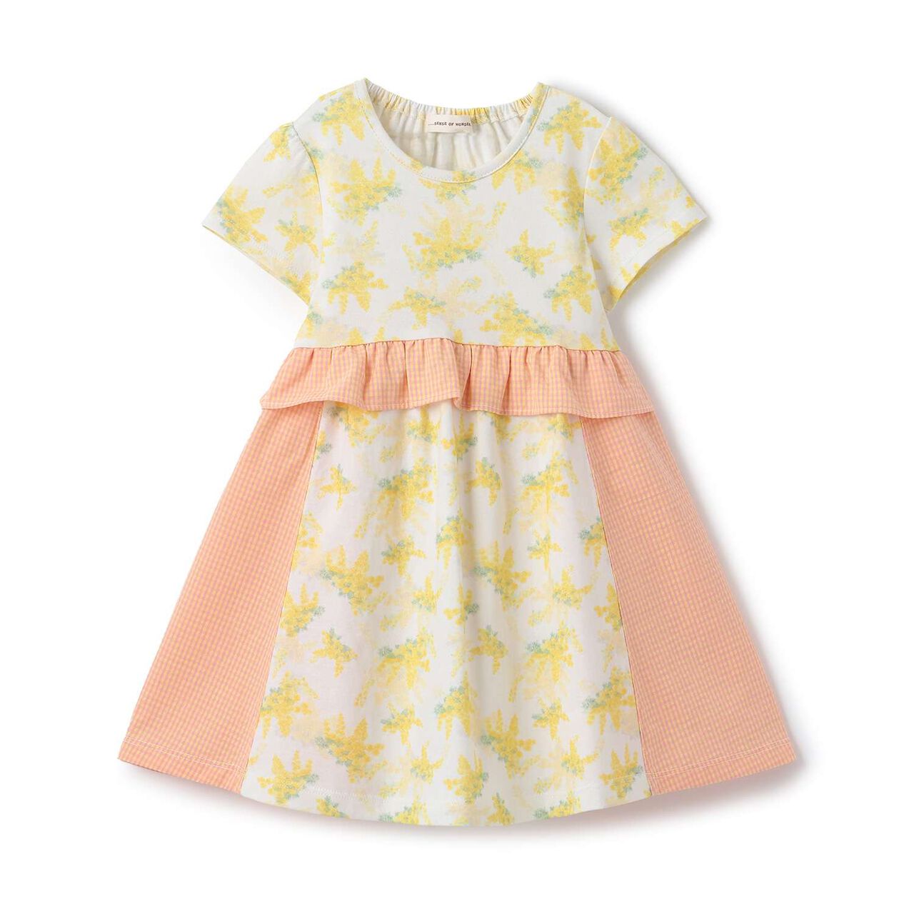 Mimosa Color-Block One-Piece Dress,Lemon yellow, large image number 0