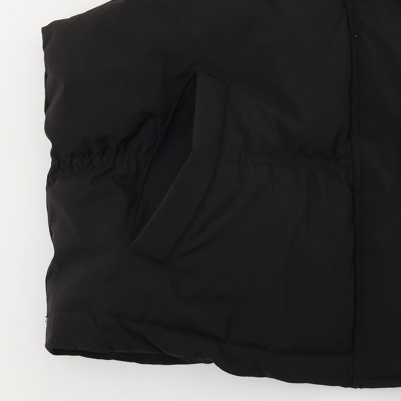 [AMI] Water-Repellent Padded Short Vest,Black, large image number 4