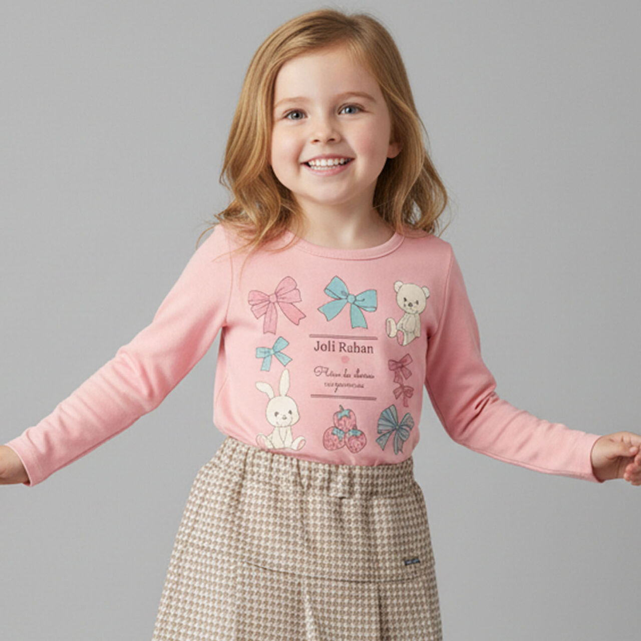 990T Long-Sleeve Plush Ribbon,Pink, large image number 0