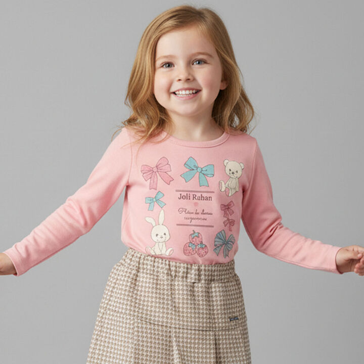 990T Long-Sleeve Plush Ribbon,Pink, medium image number 0